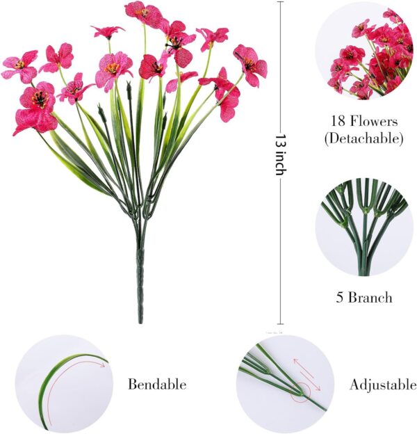 acf8e21ec8372c5e 24 Bundles Artificial Flowers for Outdoor,No Fade Fake Plastic Flowers Faux Plants for Decoration Hanging Planters Indoor Outside Garden Porch Window Box Home Wedding Farmhouse