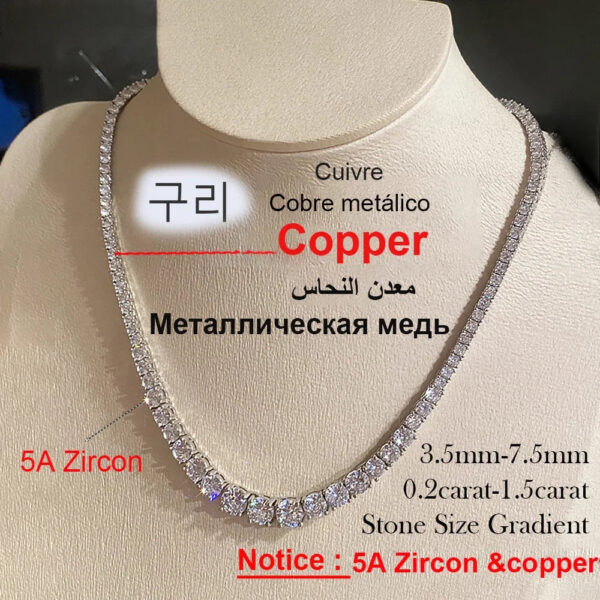 ad06021e2d924ad0 Full moissanite tennis necklace With Certificate 3-5mm Size Gradient Diamond Necklaces for women Sterling Sier Neck Chain