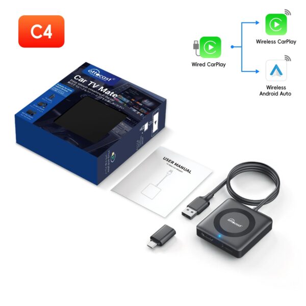 ad2fba583fee1d14 OTTOCAST Car TV Mate Max C4 for HDMI Multimedia Adapter Wireless CarPlay Android Auto Box Video Converter for TV Sticks