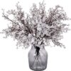 ad3435f3a7633c90 Momkids 6 Pcs Babys Breath Bulk Artificial Faux Silk Flower Gypsophila Bouquet Winter Real Touch Fake Floral for Office Kitchen Wedding Restaurant Centerpieces Christmas Party Decor (White)