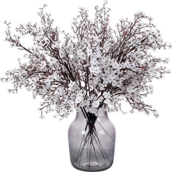 ad3435f3a7633c90 Momkids 6 Pcs Babys Breath Bulk Artificial Faux Silk Flower Gypsophila Bouquet Winter Real Touch Fake Floral for Office Kitchen Wedding Restaurant Centerpieces Christmas Party Decor (White)