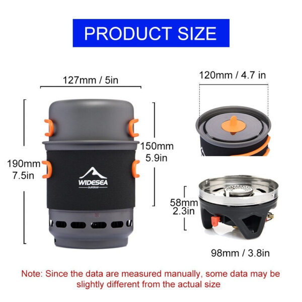 ad5a9171c9d159af Widesea Camping Cooking System with Heat Exchanger Outdoor Gas Burner Stove Tourist Pot Set Cup Tableware Cookware Tourism Hike