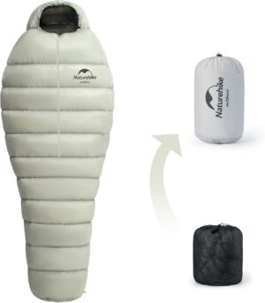 ad6c811167f8a2c0 Naturehike Winter White Goose Down Sleeping Bag for Adults, 860FP Lightweight Compact Mummy Sleeping Bag for Camping, Backpacking and Hiking