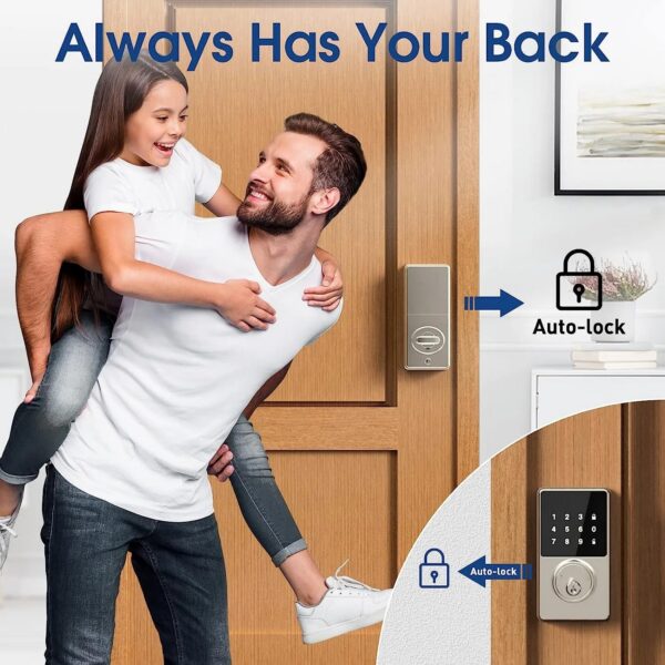 ad7a77200181d66f Smart Lock with password, Keyless Entry Door Lock with Touchscreen Keypads, Easy to Install, App Unlock, 50 User Codes