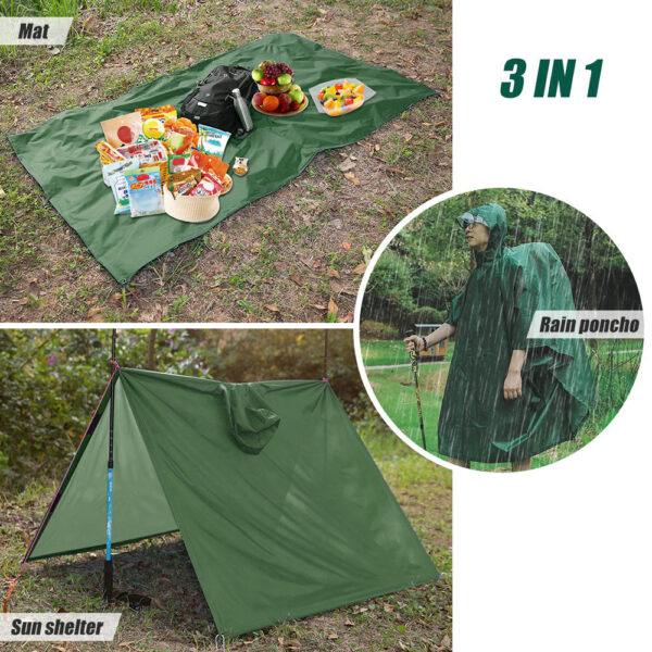 ad81f2b24e3028ad Waterproof Raincoat with Hood Cycling Cover Hiking Hooded Coat Jacket Motorcycle Rain Poncho Picnic Mat