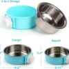 ada46ed3d50881c3 Crate Dog Cat Bowls, Removable Stainless Steel Hanging Pet Cage Bowls for Kennel, Water Food Feeder Bowls Cage Coop Cup for Cats, Dogs, Rabbits and Small Animals (Small, Pink)