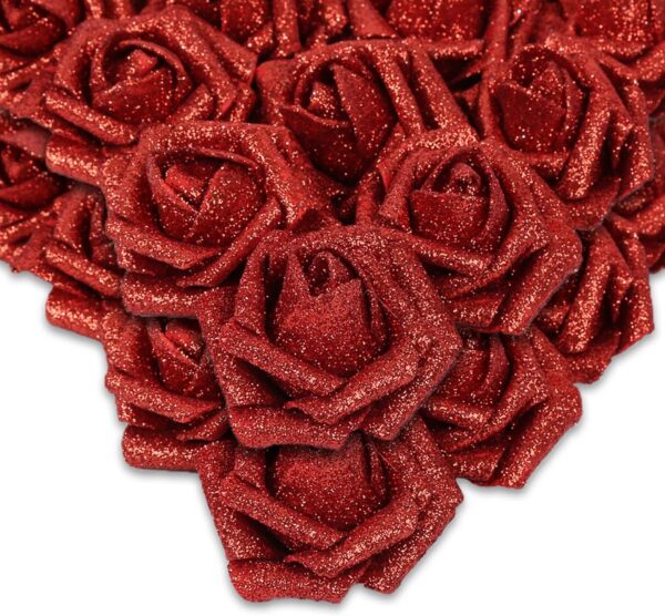 adc45d52deb3e8ec IPOPU Artificial Flowers, 25pcs Foam Glitter Roses Glitter Foam Rose Foam Rose with Stem for DIY Wedding Bridal Bouquet Home Party Decoration(Coffee)