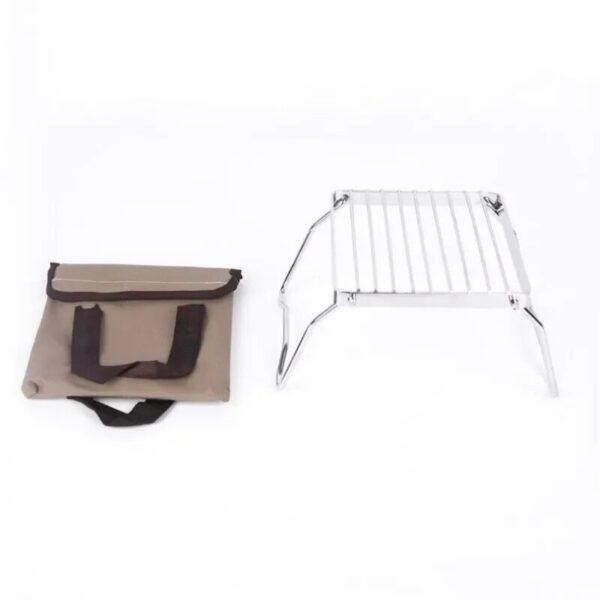 adc79c6f5aee9579 Outdoor Stainless Steel Stove Camping Portable Folding Mini Barbecue Rack Set Pot Baking Tray Holder
