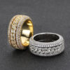adcf7a8e8b838eca HOYON Moissanite Diamond Shape Cuban For Men S Sterling Sier Gold Rings 3 Layers Hip Hop Goregous Sparkling Jewelry