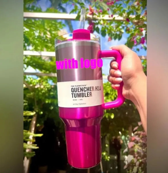 US stock Water Bottles Starbcks Winter 1:1 Target Red Tumblers Cosmo Pink Flamingo Mugs H2.0 Replica 40oz Cups With Silicone Lid and Straw Car GG0222