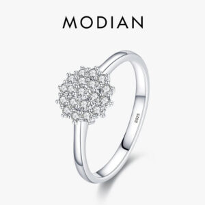 addbf1e134c212d0 Modian 925 Sterling Silver Classic Sparkling Simple CZ Finger Ring Platinum Plated Wedding Jewelry For Women Anniversary Gift