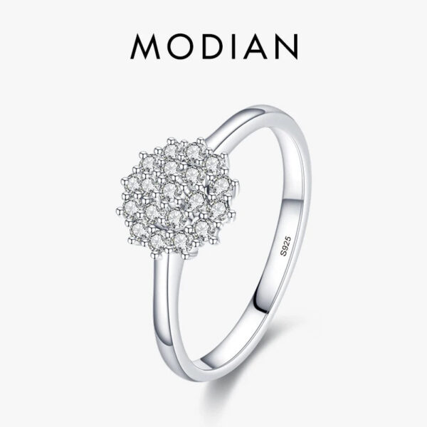 addbf1e134c212d0 Modian 925 Sterling Silver Classic Sparkling Simple CZ Finger Ring Platinum Plated Wedding Jewelry For Women Anniversary Gift