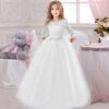 Princess Birthday Lace Kids Elegant Dresses For Girls Vintage Children Girl Party Wedding Dress 4 10 12 Years