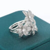 ae0f413a43e5148c 2024 New High Pear Shaped Branch Zircon Stamp for Women's Fashion Flower Diamond Big Ring Party Birthday Gift