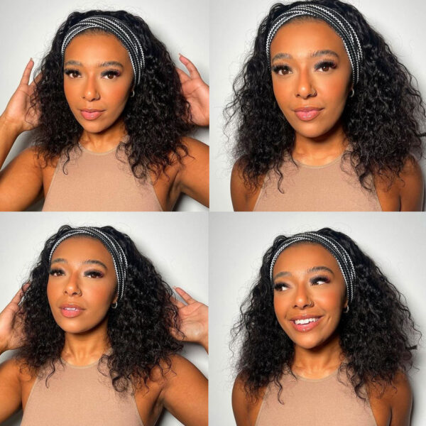 ae13856581c706d3 Headband Wig Kinky Curly MYLOCKME Glueless Full hine Made Brazilian Remy Human Hair Wigs For Women 180% Density