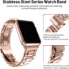 ae139fb7f85630e2 Fullmosa Compatible Apple Watch Bands 41mm 40mm 38mm, Stainless Steel iWatch Band with Case for Apple Watch Ultra2/Ultra Series 9/8/7/6/5/4/3/2/1/SE/SE2, Rose Gold(Short)