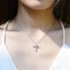 ae1425b0253d32f3 Full Moissanite Cross Pendant Necklace Original 925 Sterling Sliver Chain Plated 18k White Gold Fine Necklace for Women Jewelry