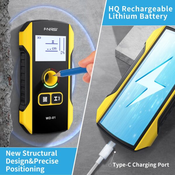 ae1bc0c2d3e33ba9 FNIRSI WD-01 WD-02 Metal Detector Wall Scanner with Newly Designed Positioning Hole for AC Live Cable Wires Metal Wood Stud Find