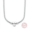 High Quality 45cm Length Sier Color Charm Necklace Snake Chain Fit Brand Original Pendant Necklaces For Women Jewelry Making