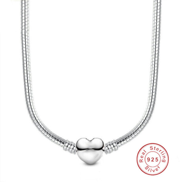 High Quality 45cm Length Sier Color Charm Necklace Snake Chain Fit Brand Original Pendant Necklaces For Women Jewelry Making