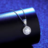 ae27b9902aefc67b CZCITY Moissanite Diamond Pendant Necklaces Round Classic Simple For Women Sterling Sier Chain Trending Iced 1CT