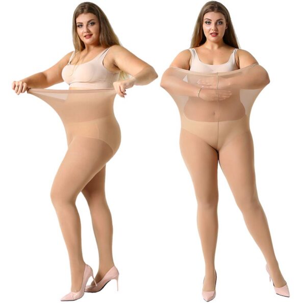 ae2a42881d982fa8 MANZI Women's 2 Pairs Control Top Pantyhose High Waist Plus Size Tights Ultra-Soft