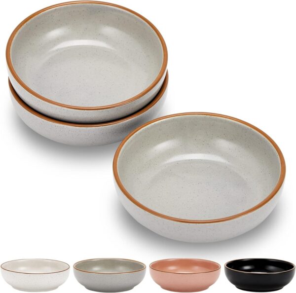 ae30f86ae1276ebd Howise 5.3 in Ceramic Cat Bowls Set, Shallow Cat Food Bowl Small Pet Bowls Cat Dish for Food and Water, Green