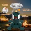 Camping Stove Propane, Portable Backpacking Cooker with Single Burner, Adjustable Flame, Foldable Base, Camp Stove Kit for Outdoor Cooking, Hiking, Emergency Essential (Fuel not Included)