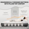 Naturehike Air Mattress with Built in Pump and Pillow, Gray (Narrow King-78.74 x 70.9in)