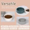 ae69a2061e875922 Cat Food Water Bowl Set - Raised Cat Bowls with Non Slip Stand - Elevated Puppy Bowls for Small Dogs - Double Ceramic Cat Feeding Bowls with Splash Proof Guard - Tall Cat Dishes - 2 x 480 ML - 16.2 OZ