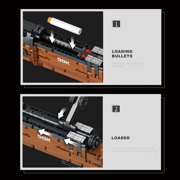 ae7dc7e5bf9ad97a 1028PCS Kar98K Building Block Model Can Shoot Heavy Sniper Rifle Assemble Bricks WW2 Weapons Series Children's Educational Toys