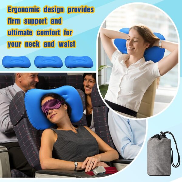 ae849d2e47332453 Tatuo 3 Pcs Inflatable Camping Travel Pillow Ultralight Inflating Pillows Lightweight Camping Pillow Portable Backpacking Pillow for Neck Lumbar Support Hiking Sleeping Camping (Dark Blue)