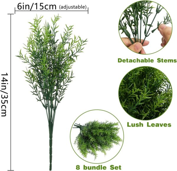 ae94188845f0cc94 Artificial Plants Flowers Grass Shrubs 8 Pack No Fade Faux Plastic Flowers Outdoor for Farmhouse Garden Porch Patio Indoor Wedding Decoration Greenery Fake Plants uv Resistant