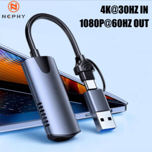 aea1fb64baa30f2f Video Capture Card USB 3 Type A/C To 4K HDMI Adapter Game Grabber Record For PS4 PS5 Xbox Camcorder Switch Live streaming Camera