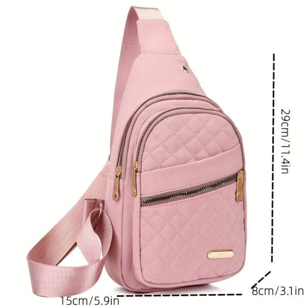 aea8ec7dd29e4f15 Quilted Casual Chest Bag, Lightweight Foldable Sling Bag, Portable Trendy Versatile Shoulder Bag