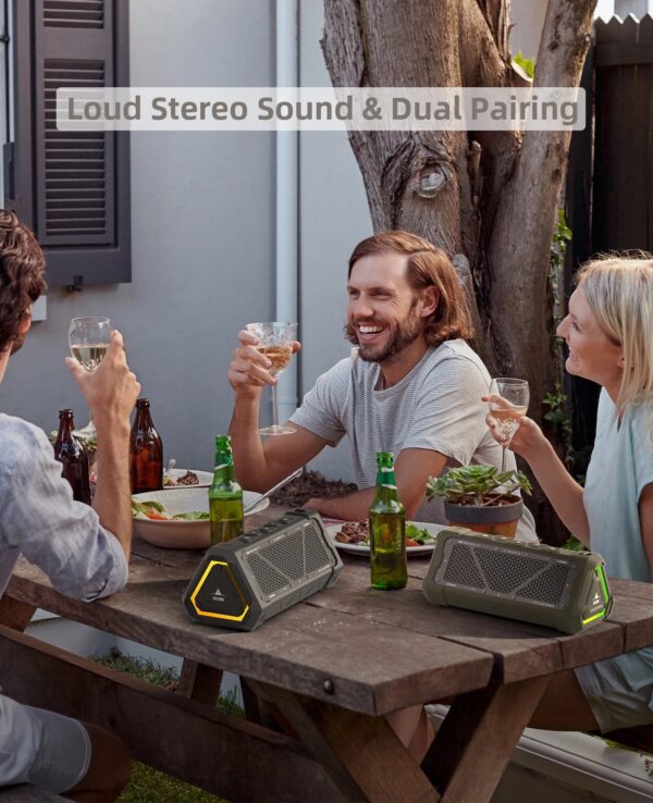 aeb8a466fd6fb1c4 MLOVE P3 Outdoor Bluetooth Speaker, 40W Output Power Bluetooth 5.3 Speaker ,Stereo Sound IPX7 Waterproof,Micro SD Card,RGB Light