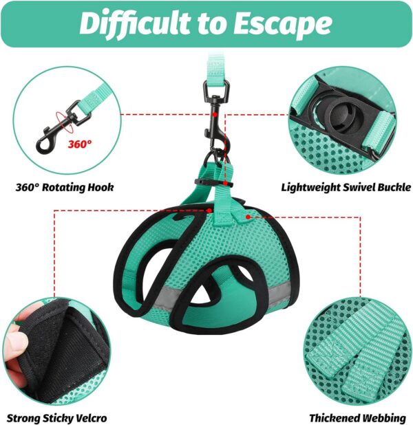 aec17689b8115317 Cat Harness and Leash Set for Walking Escape Proof, Kitten Adjustable Small Large Lightweight Soft Vest Harness and Leash(Medium, Green)