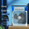 aed3e92223cc8356 Modern portable LED night light humidifier USB electric 3 in 1 fan for room, kitchen, office home-appliance