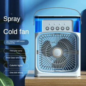 aed3e92223cc8356 Modern portable LED night light humidifier USB electric 3 in 1 fan for room, kitchen, office home-appliance