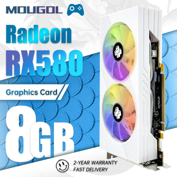 aed45a757dd7e596 MOUGOL RX580 8GB Graphics 8Pin GDDR5 256Bit PCI Express 3.0 ×16 GPU Radeon Gaming Video Card DP HDMI For Desktop Computer