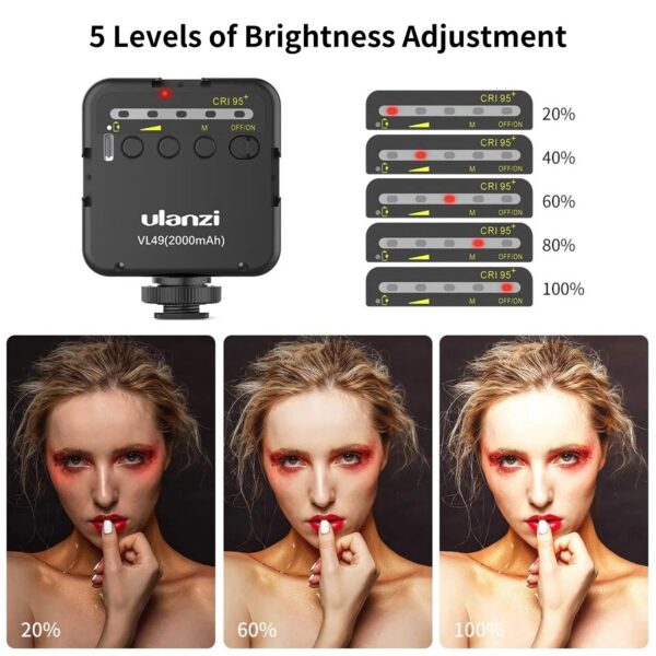 aef1489d6c2846e8 Ulanzi VL49 6W Mini Vlog LED Fill Light White 2000mAh 5500K Zoom Lighting Photographic Lighting Video Phone Selfie Fill Lamps