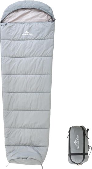 Lightweight Mummy Sleeping Bag 2.87lbs, Backpacking Sleeping Bag 42℉-55℉, Nylon Shell and Lining, Compact, Ultralight Sleeping Bag for Backpacking Camping Hiking