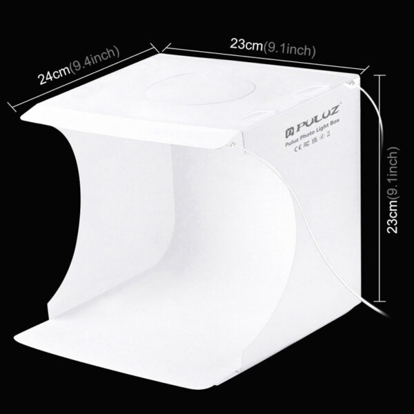 aefc82ef79b3750e PULUZ 20cm Mini 2 LED Panels Folding Portable 1100LM Light Photo Lighting Studio Shooting Tent Box Kit with 6 Colors Backdrops