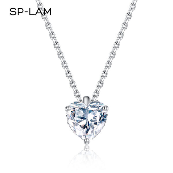 aeffb01890856860 Delicate Sparkling Heart Moissanite Pendant Necklace Sterling Sier 1CT Lab Diamond Fine Jewelry For Women Wholesale