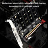 af05784ac097209c 4 Port M.2 NVME SSD To PCIE X16 Adapter Converter Support 2230/2242/2260/2280 Host Controller Expansion Card LED Indicator