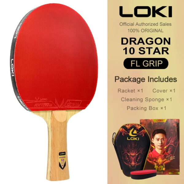 af07d48e6cc5032c LOKI DRAGON 10 STAR Table Tennis Racket Professional 5 Wood 2 ALC Ping Pong Paddle Bat Carbon Blade with FH RXTON 9 & BH RXTON 7