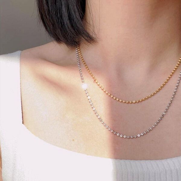 af0b82ec720eff1e MIQIAO Sterling Sier Italian Necklaces For Women Jewelry Ball Diamond Cutting Chain Female Necklace Long 40 45 50 55 60CM