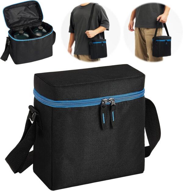 1 LB Propane Tank Storage Bag with Padding, Mini Propane Cylinder Carry Case to Hold 4 Pcs Small Gas Tank, Portable 16 OZ Gas Cylinder Holder with Strap, Bag Only