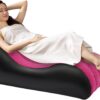 af19e95ffa37cfb1 Inflatable Couch with Built in Pump - Upgraded Extra Size Air Lounger Sofa, Portable Folding Blow up Mattress, Inflatable Bed Waterproof Air Mattress Sofa Chair for Home, Camping/Rose-red