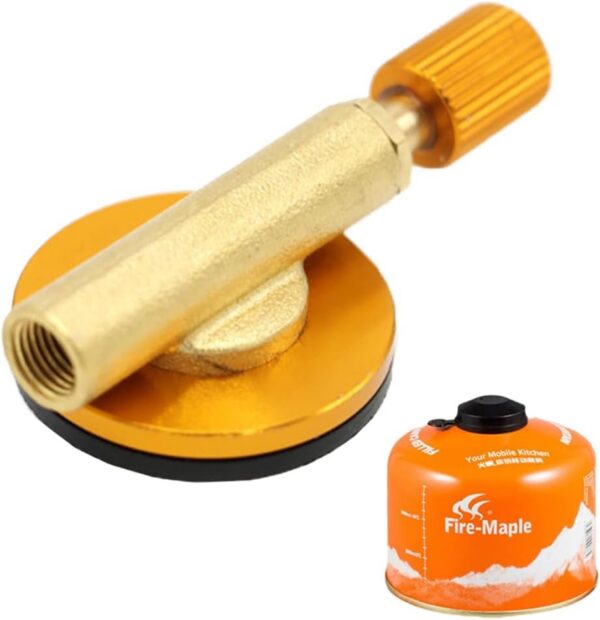 Camping Nozzle Bottle Convert Adapter Connector Stove Connector for Camping Gas Butane Canister to Screw Gas Cartridge Gas Canisters for Camping Stove （Long Tube)